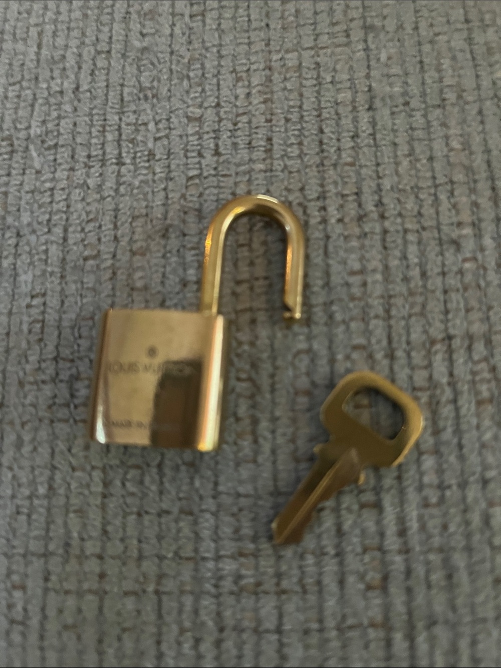 Louis Vuitton Gold-Tone Padlock Charm with Key - Picture 2 of 2